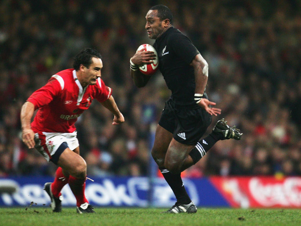 CARDIFF, WALES - NOVEMBER 20: Joe Rokocoko of New Zealand in action during the Lloyds TSB 2004 Autumn Series rugby union match between Wales and New Zealand at the Millennium Stadium on November 20, 2004 in Cardiff, Wales. (Photo by Scott Barbour/Getty Images) *** Local Caption *** Joe Rokocoko