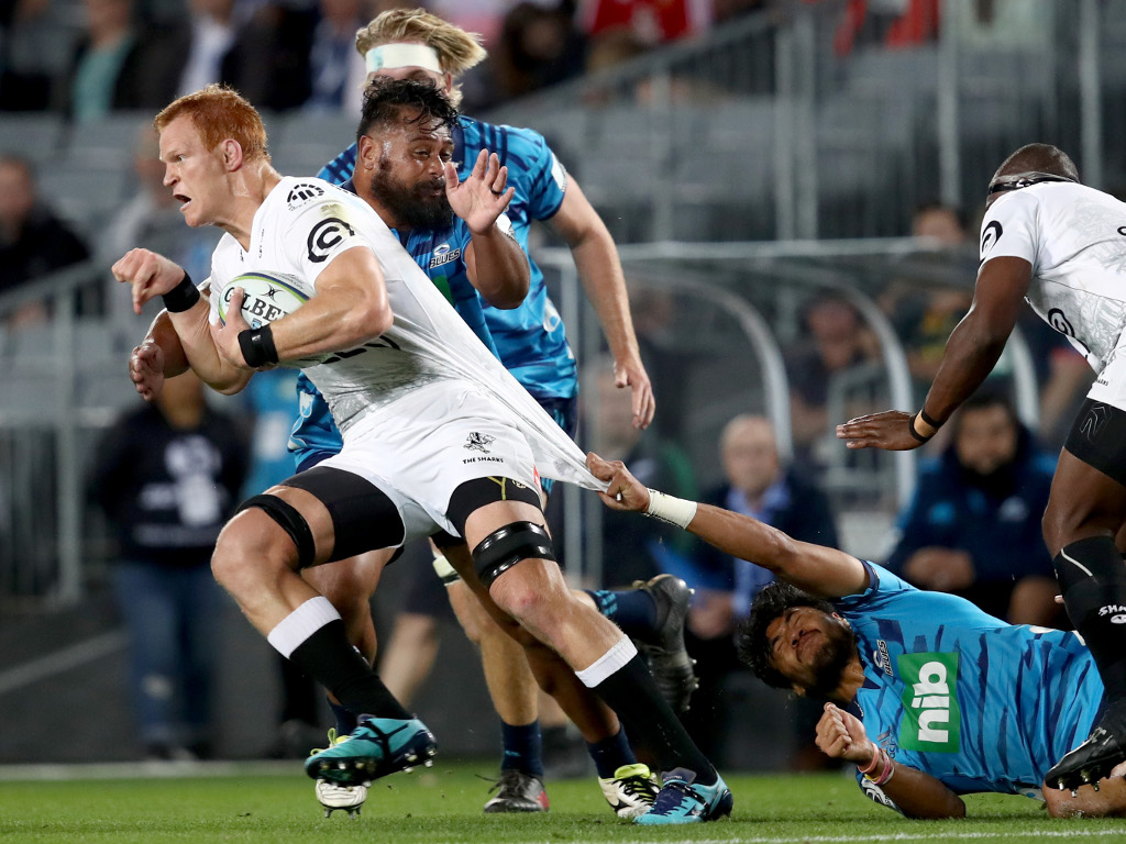 Sharks power past Blues in high scoring affair