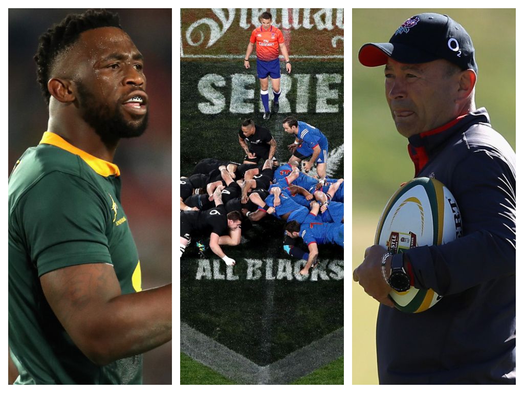 Loose Pass Double Tackles Eddie Jones And Siya Kolisi Planetrugby