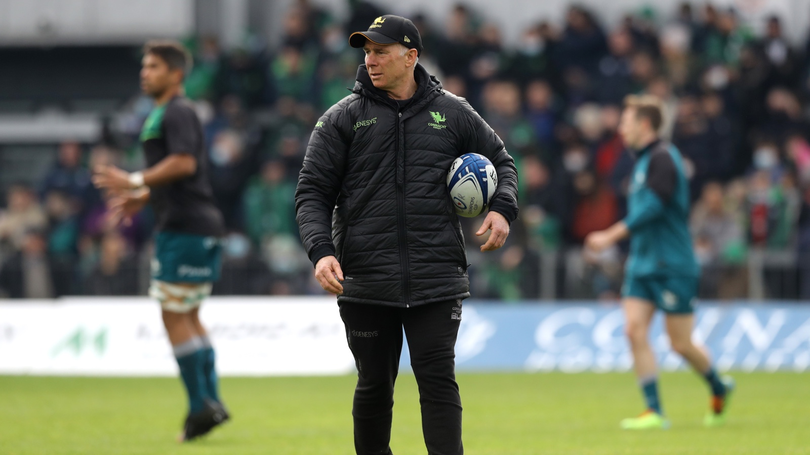 Connacht Andy Friend looks on during a warm up.