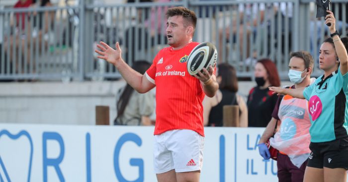 Munster's Niall Scannell preparing for a lineout.