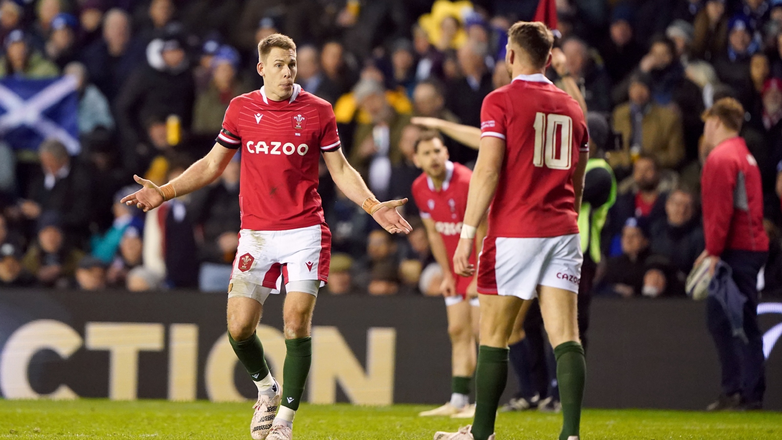 Wales players show frustration during a Test