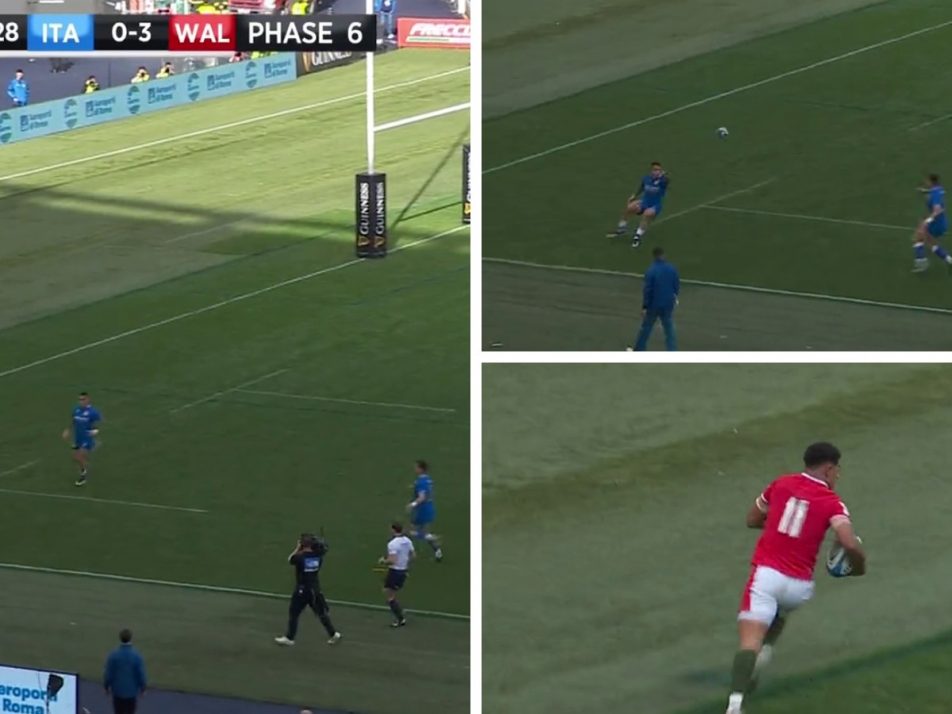 A perfect example of why you should never let the rugby ball bounce