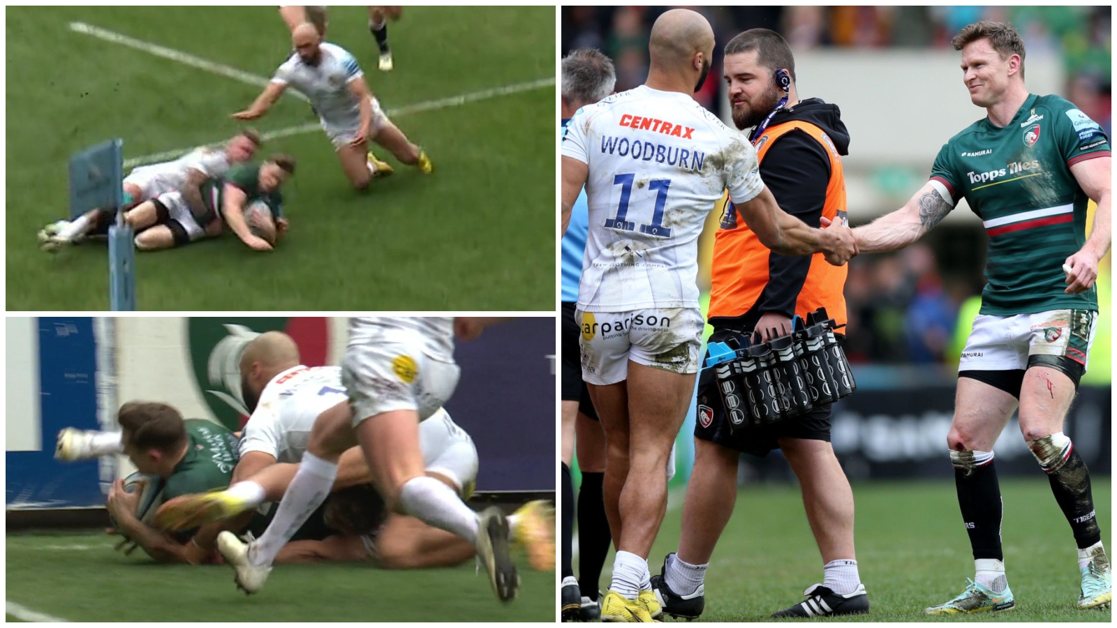 WATCH Olly Woodburn receives red card for BIZARRE penalty try incident