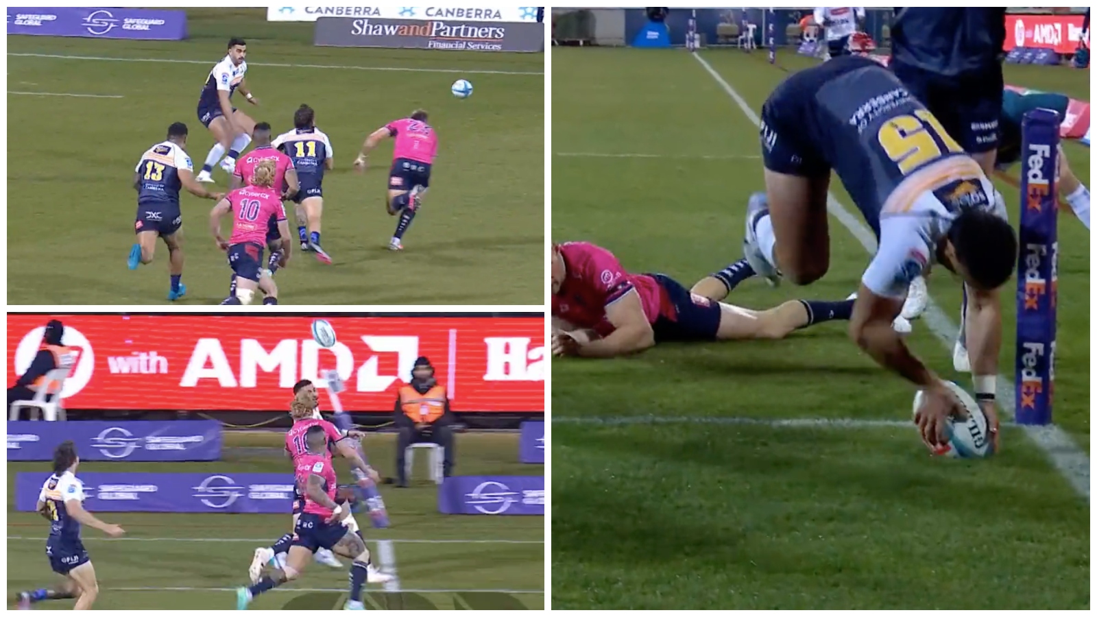 WATCH: Tom Wright rounds off superb team try for Brumbies against Rebels