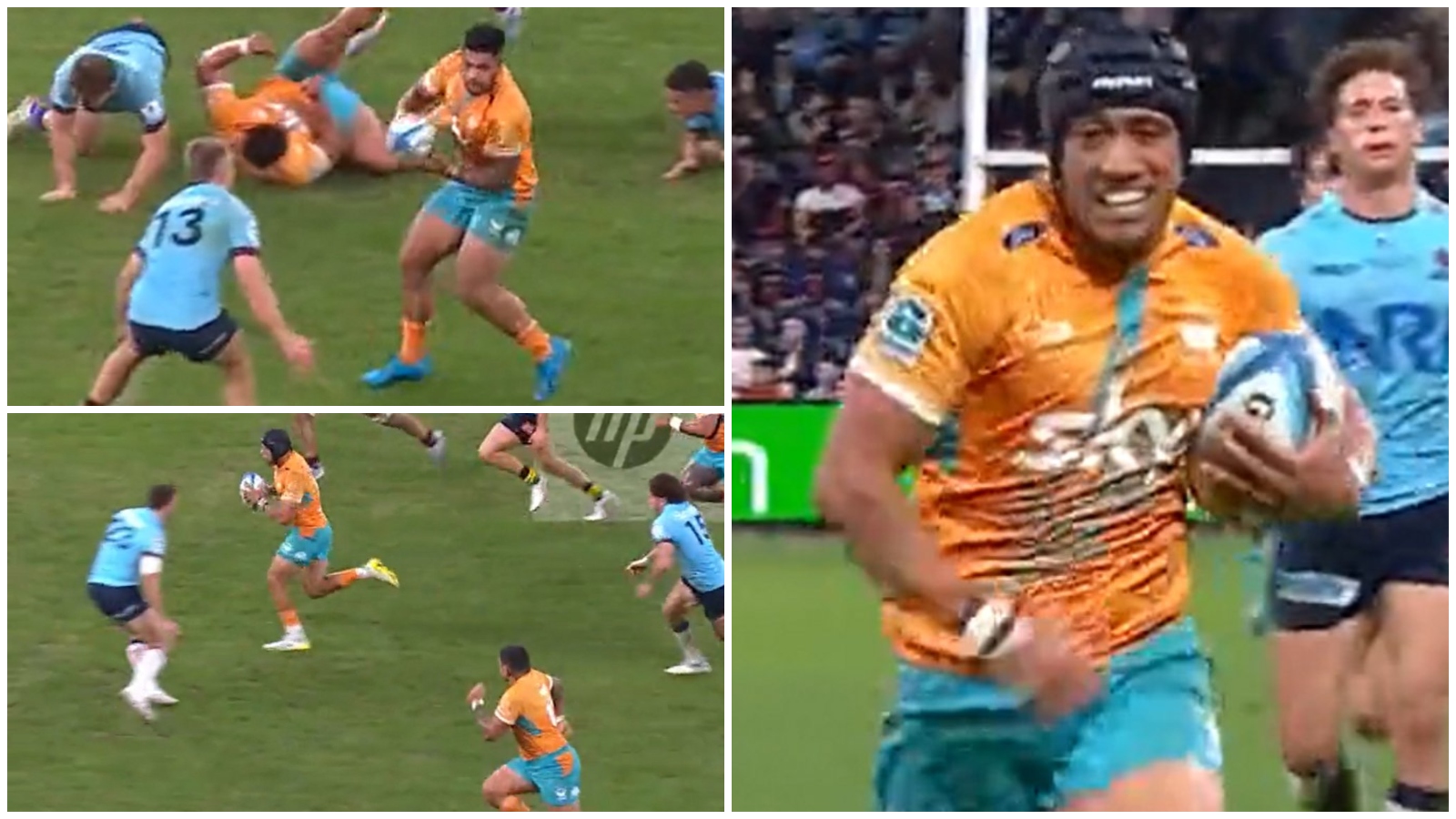 WATCH: Christian Lealiifano scores outstanding try for Moana Pasifika as they end drought against Waratahs