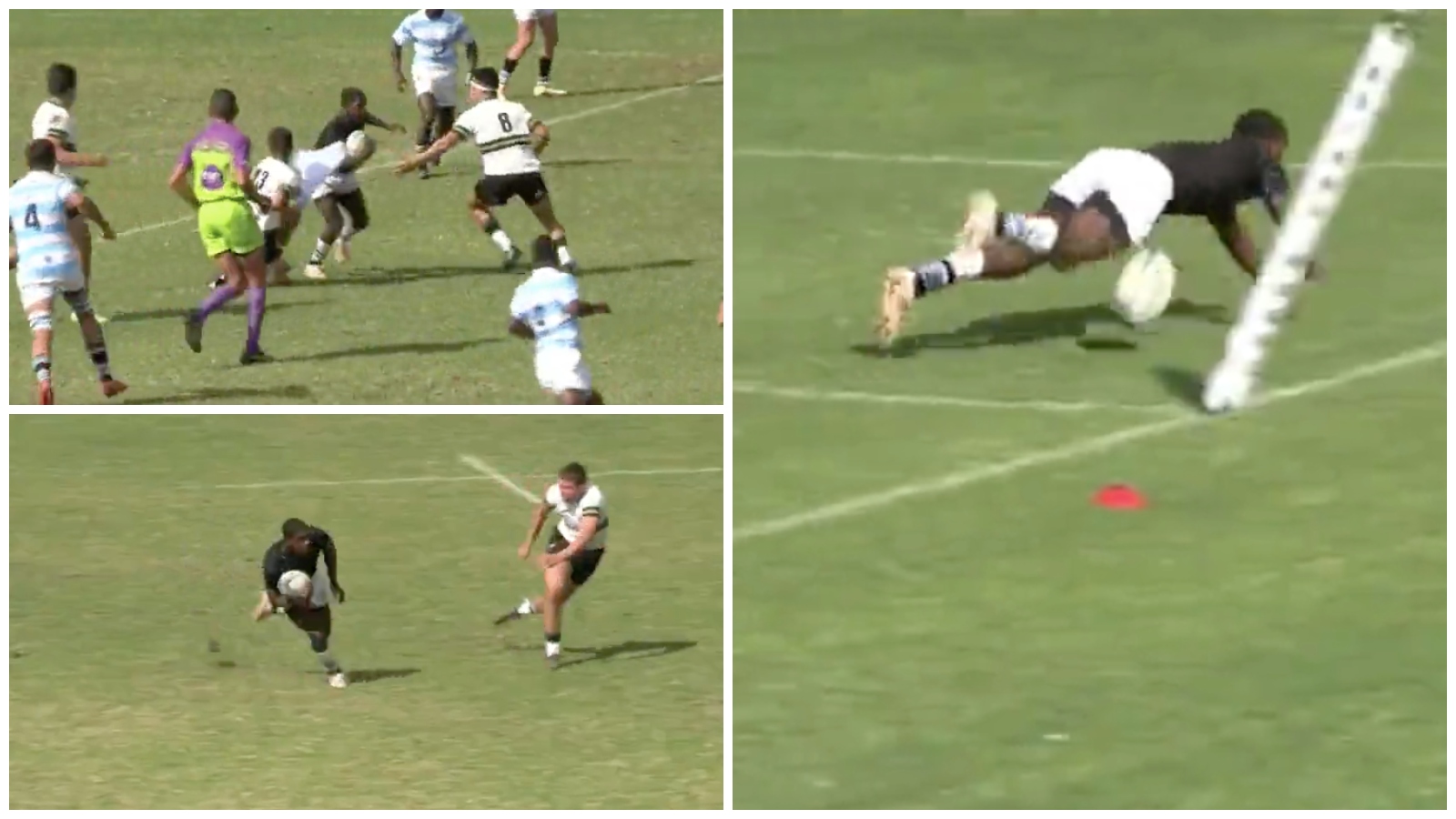 South African schoolboy scores try without jersey