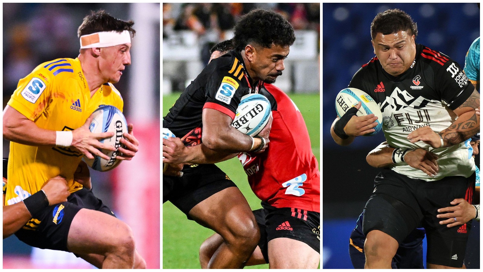 Cam Roigard, Emoni Narawa and Tamaiti Williams
