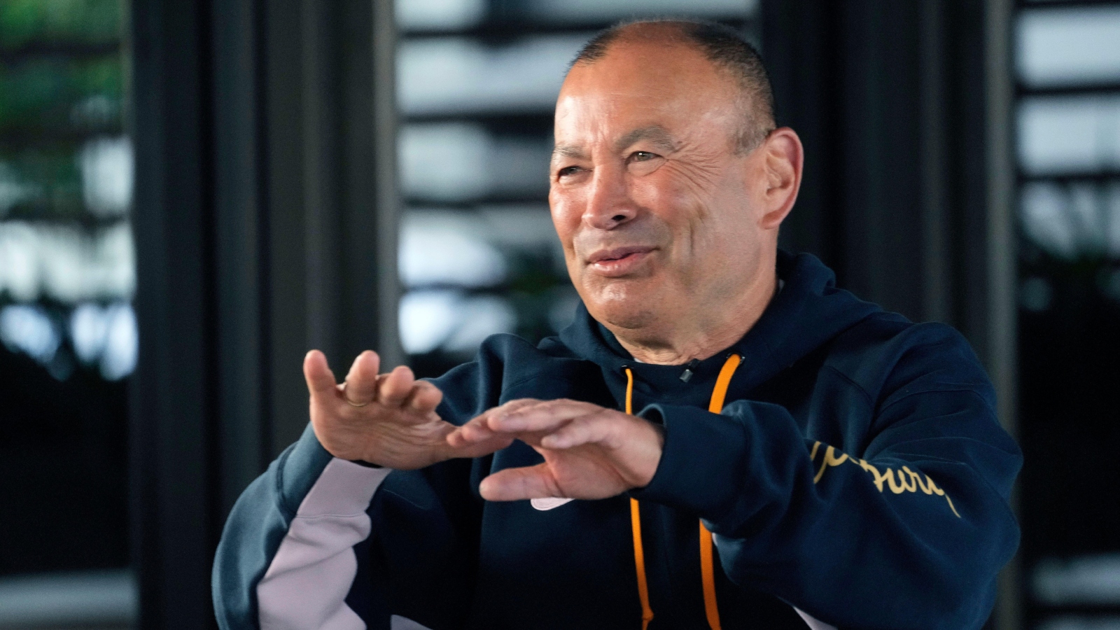 Rugby Championship_ Wallabies coach Eddie Jones during an interview.