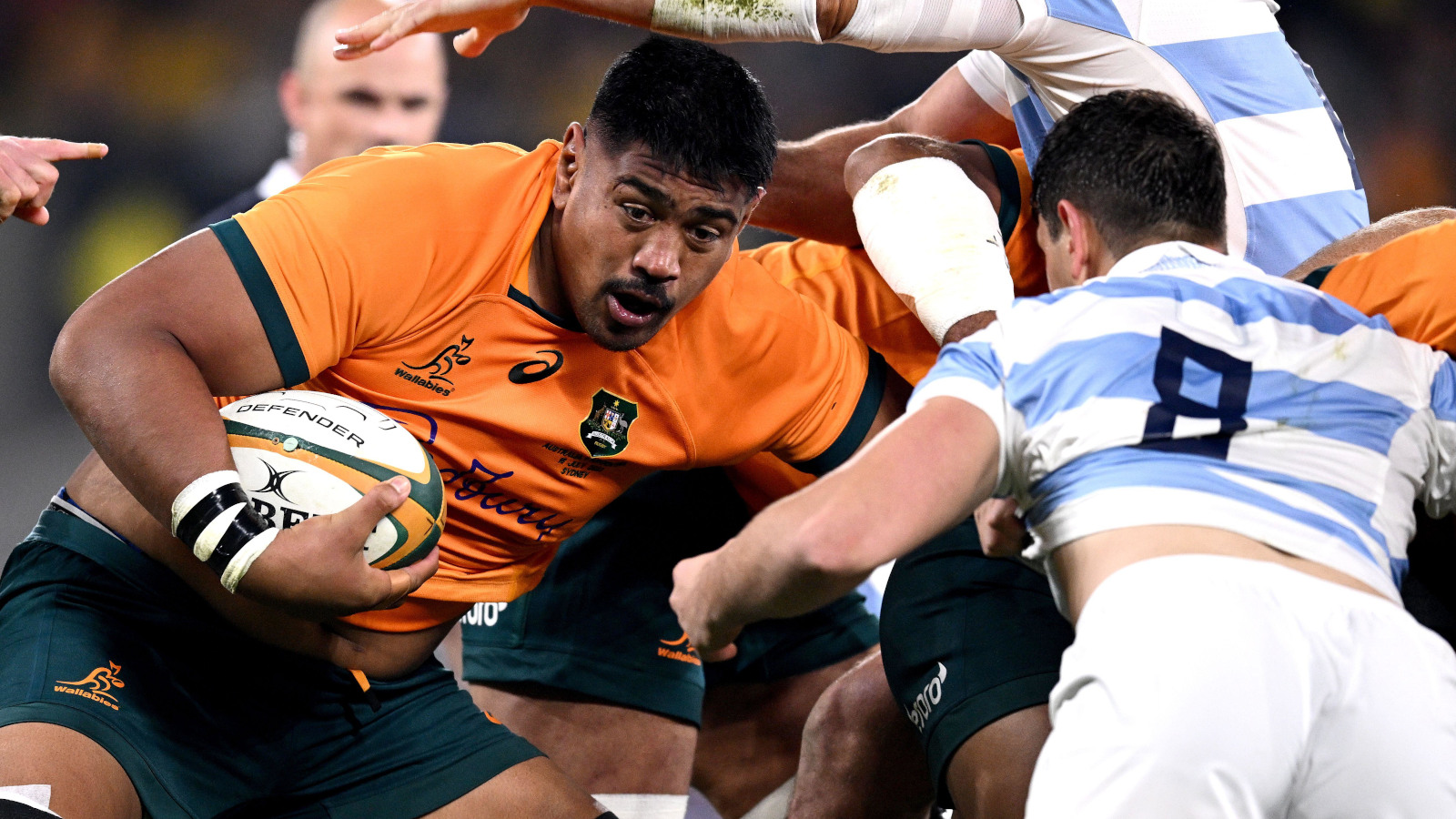 Australia lock Will Skelton against Argentina.