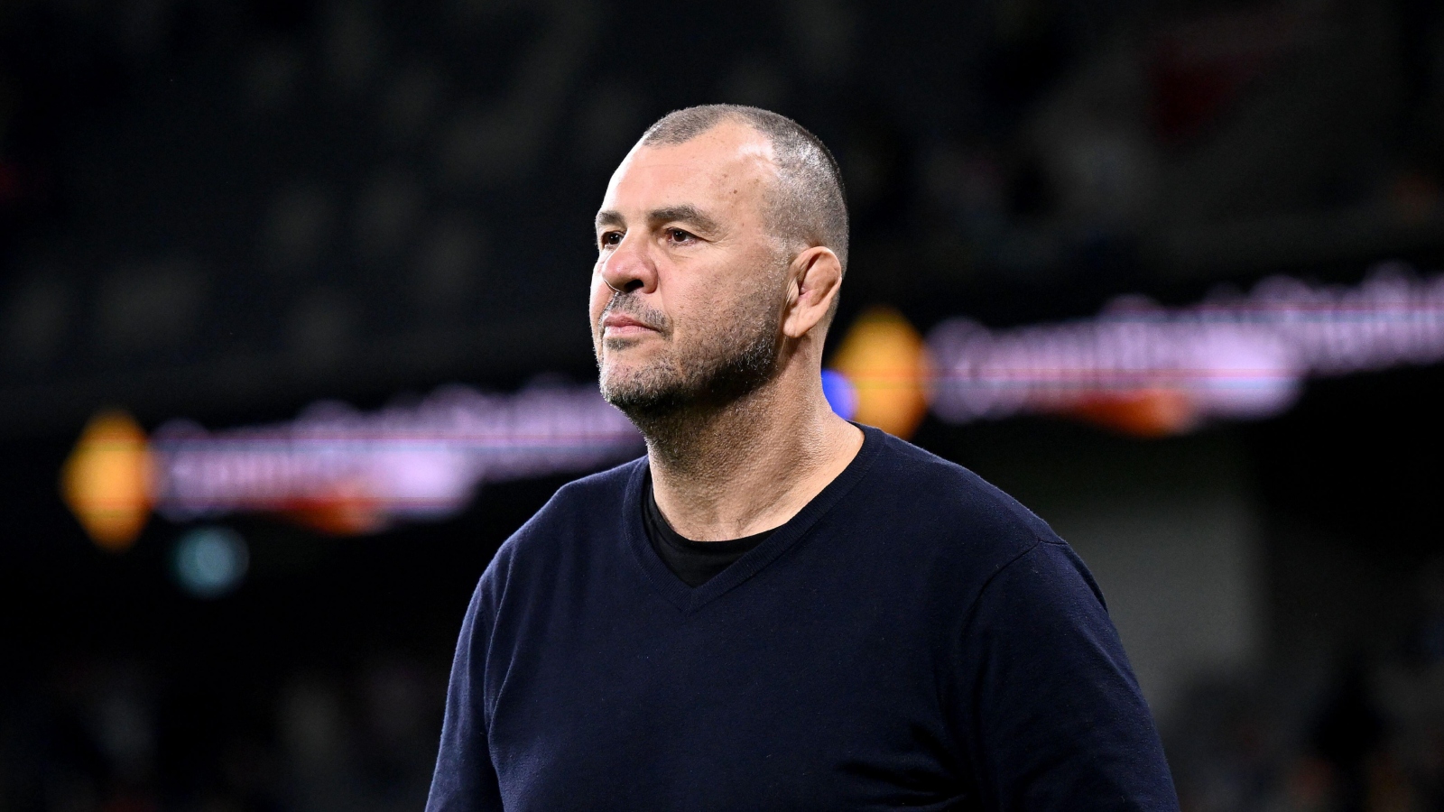 Argentina head coach Michael Cheika looks on before a Test match.