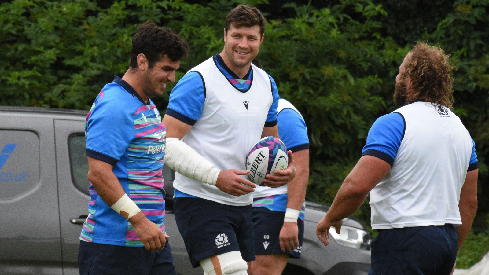 Scotland lock Grant Gilchrist at training.