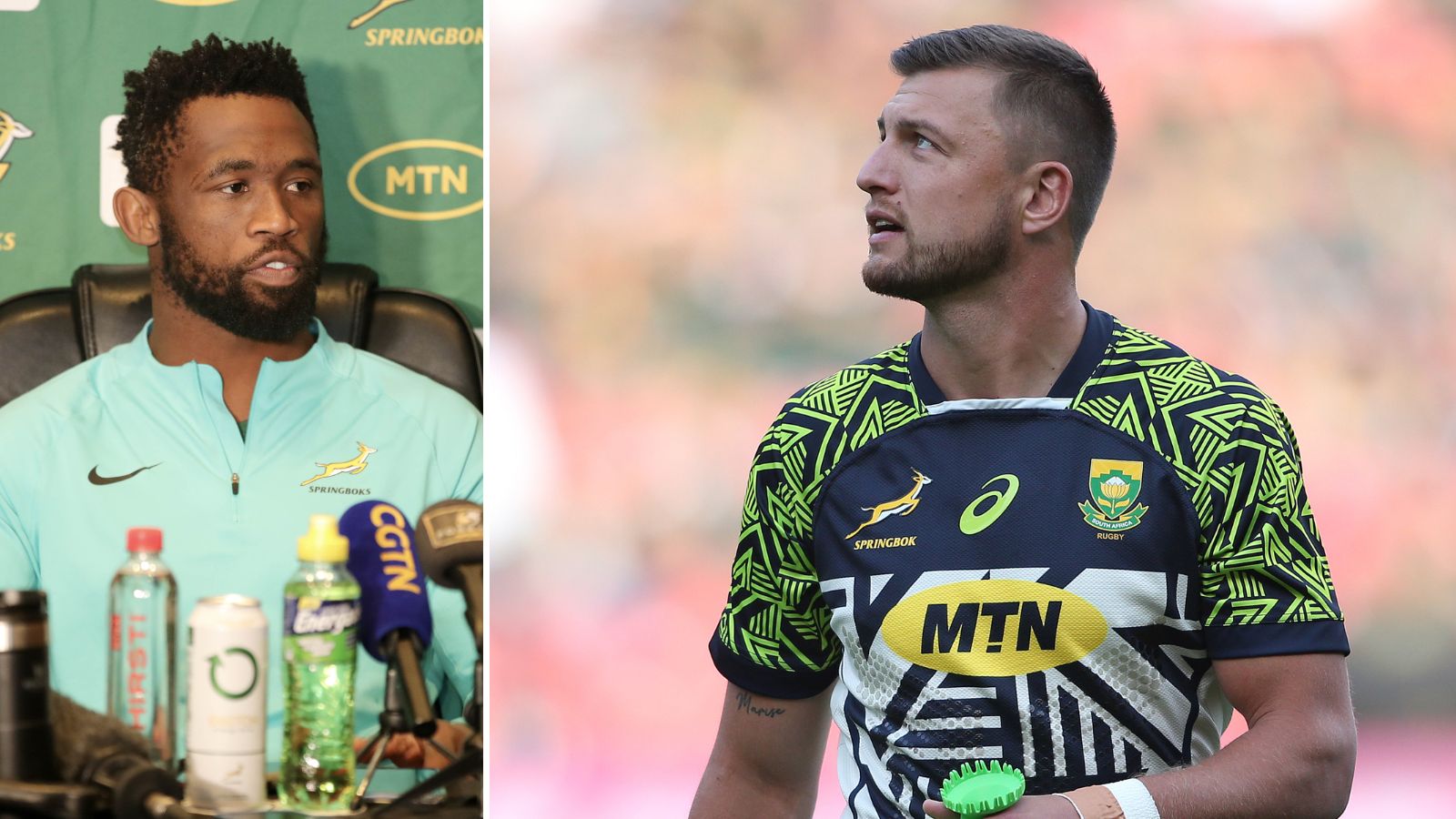 Springboks captain Siya Kolisi and flyhalf Handre Pollard.