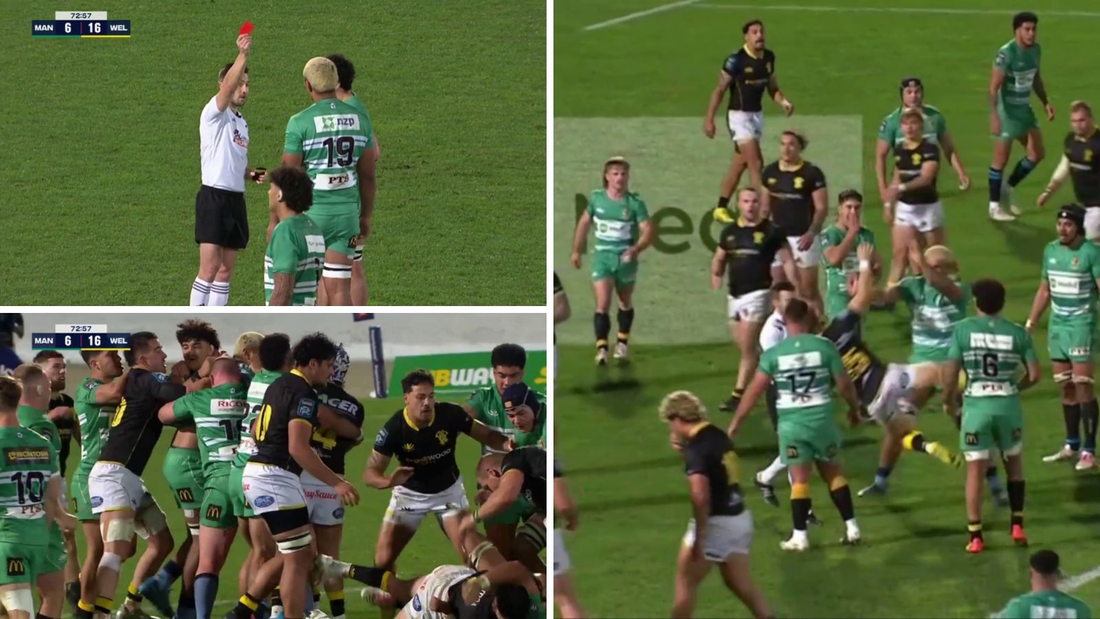 Red card during the NPC in New Zealand.