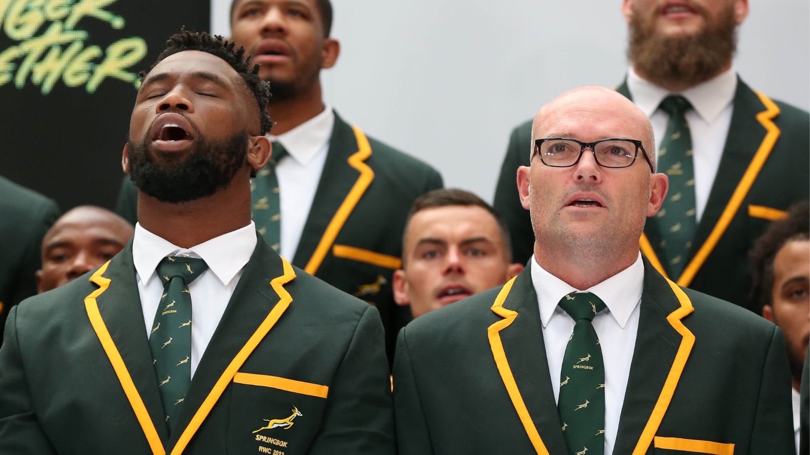 Captain Siya Kolisi of South Africa and Jacques Nienaber, coach of South Africa during the Springbok Squad Announcement