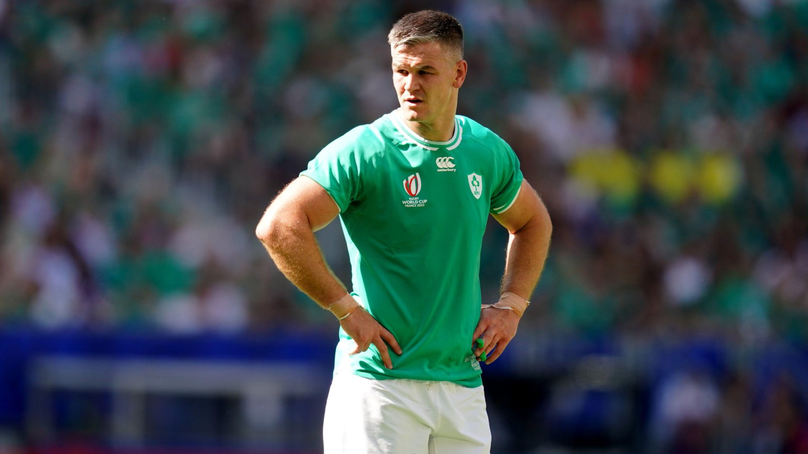 Ireland captain Johnny Sexton looks on during the Rugby World Cup in France.