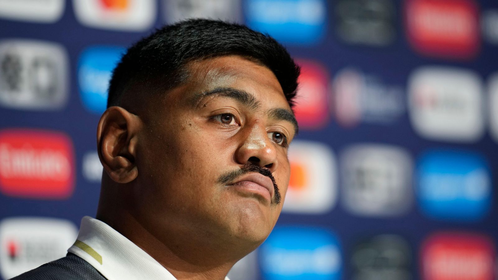 Australia's Will Skelton attends a press conference at the Stade de France in Saint-Denis, north of Paris, Thursday, Sept. 7, 2023.
