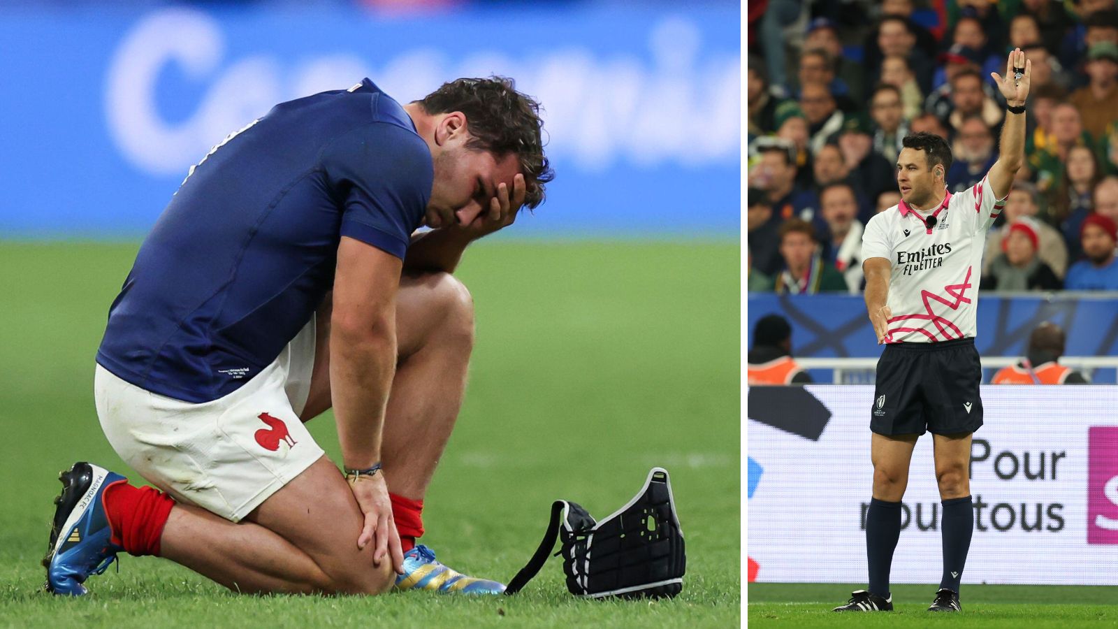 Ben O’Keeffe reacts to Antoine Dupont’s criticism after France’s Rugby World Cup defeat