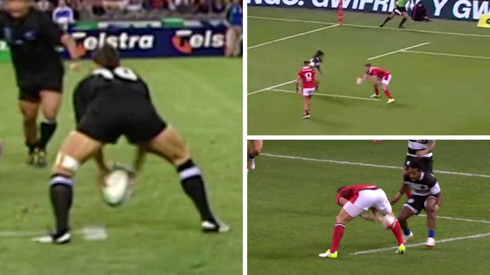 Former All Blacks fly-half Carlos Spencer and Wales centre George North.