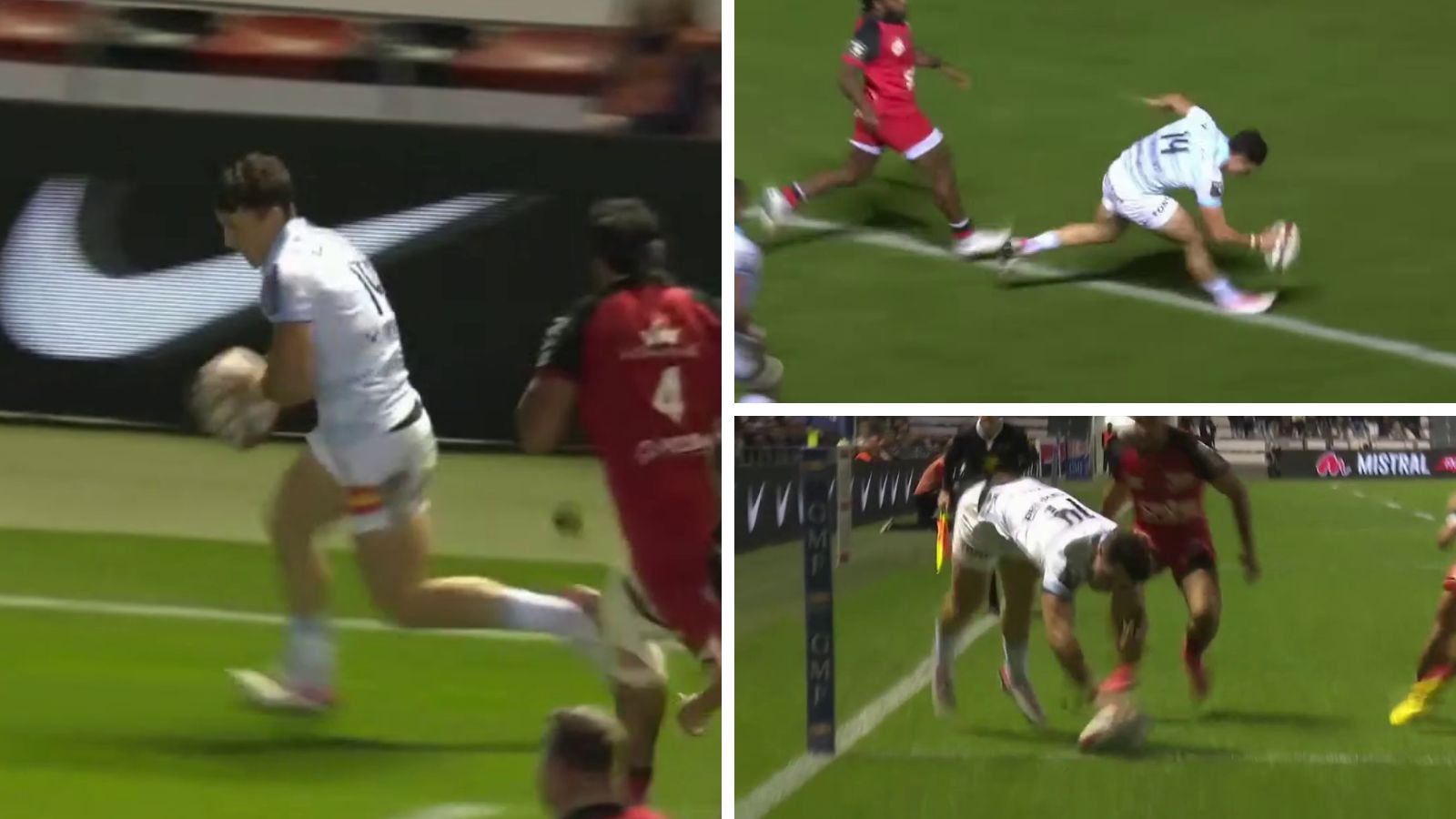 WATCH: England wonderkid Henry Arundell scores a stunning hat-trick on Racing 92 debut