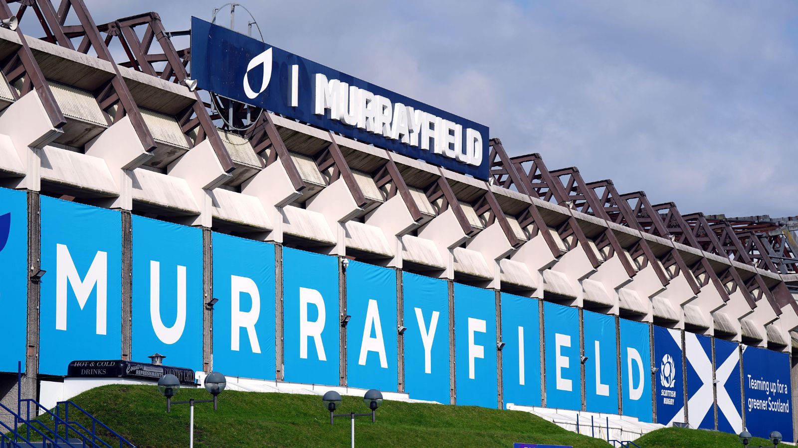 A general view outside the stadium ahead of a team run at Murrayfield Stadium, Edinburgh.