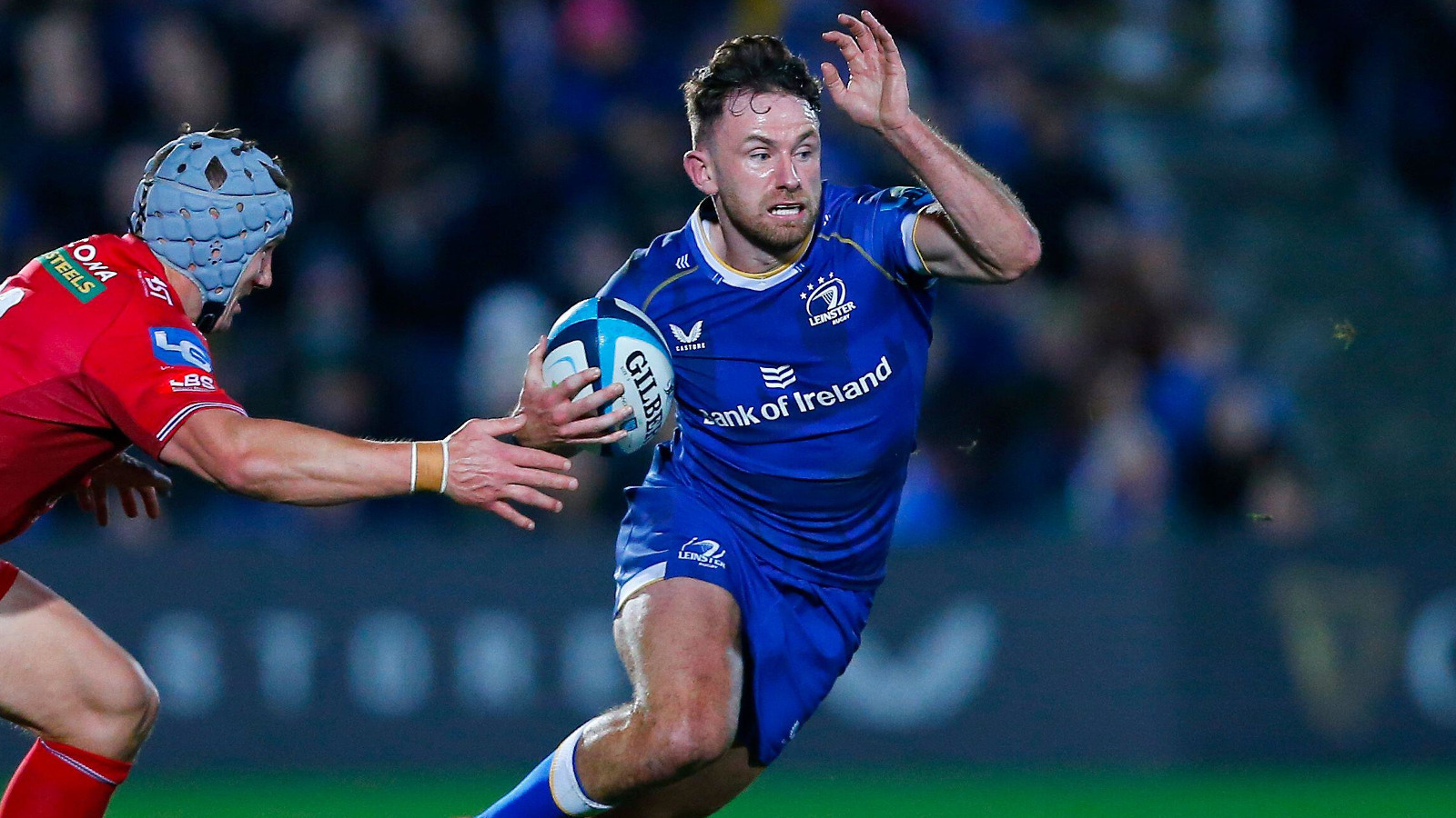 Hugo Keenan in action for Leinster against Scarlets.