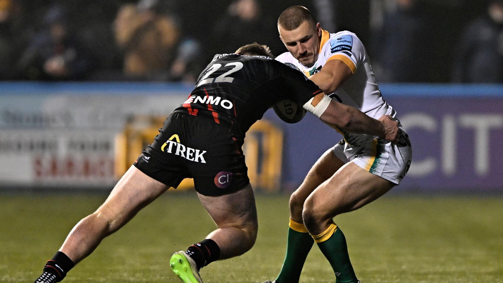 Ollie Sleightholme Northampton v Saracens Premiership 2023 - Alamy.jpg