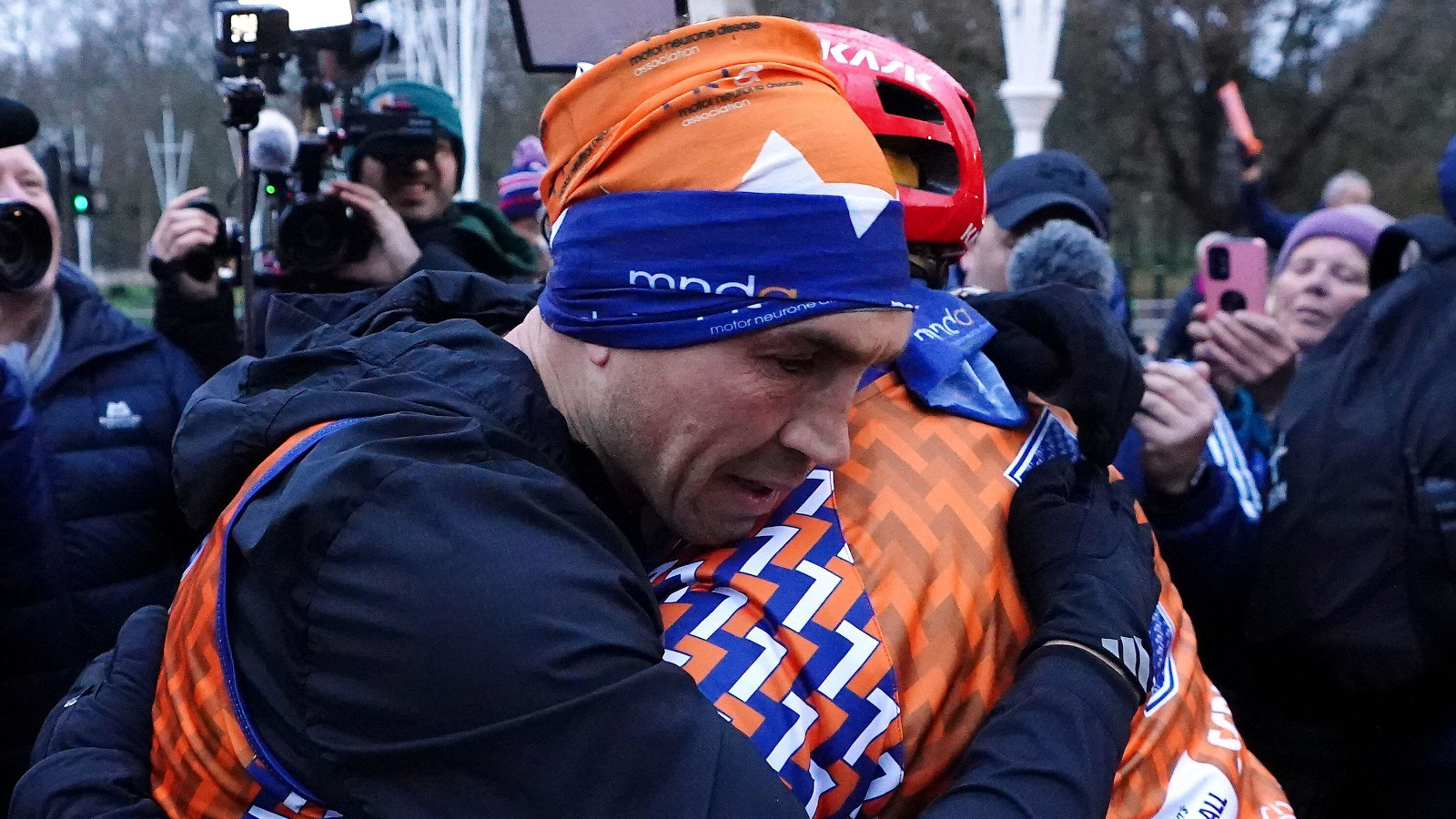 Kevin Sinfield after finishing on The Mall on day seven of the 7 in 7 in 7 Challenge in London.