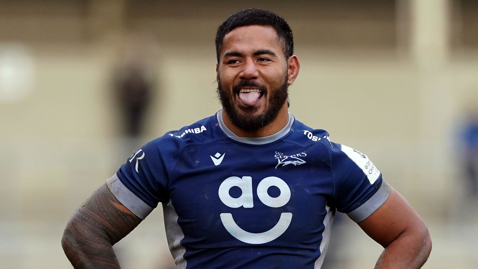 England centre Manu Tuilagi during Sale Sharks' Champions Cup victory over Stade Francais..