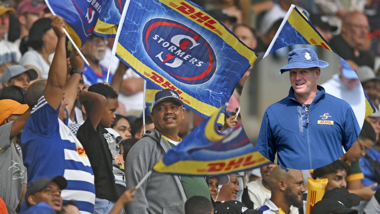 Split with Stormers fans and head coach John Dobson.