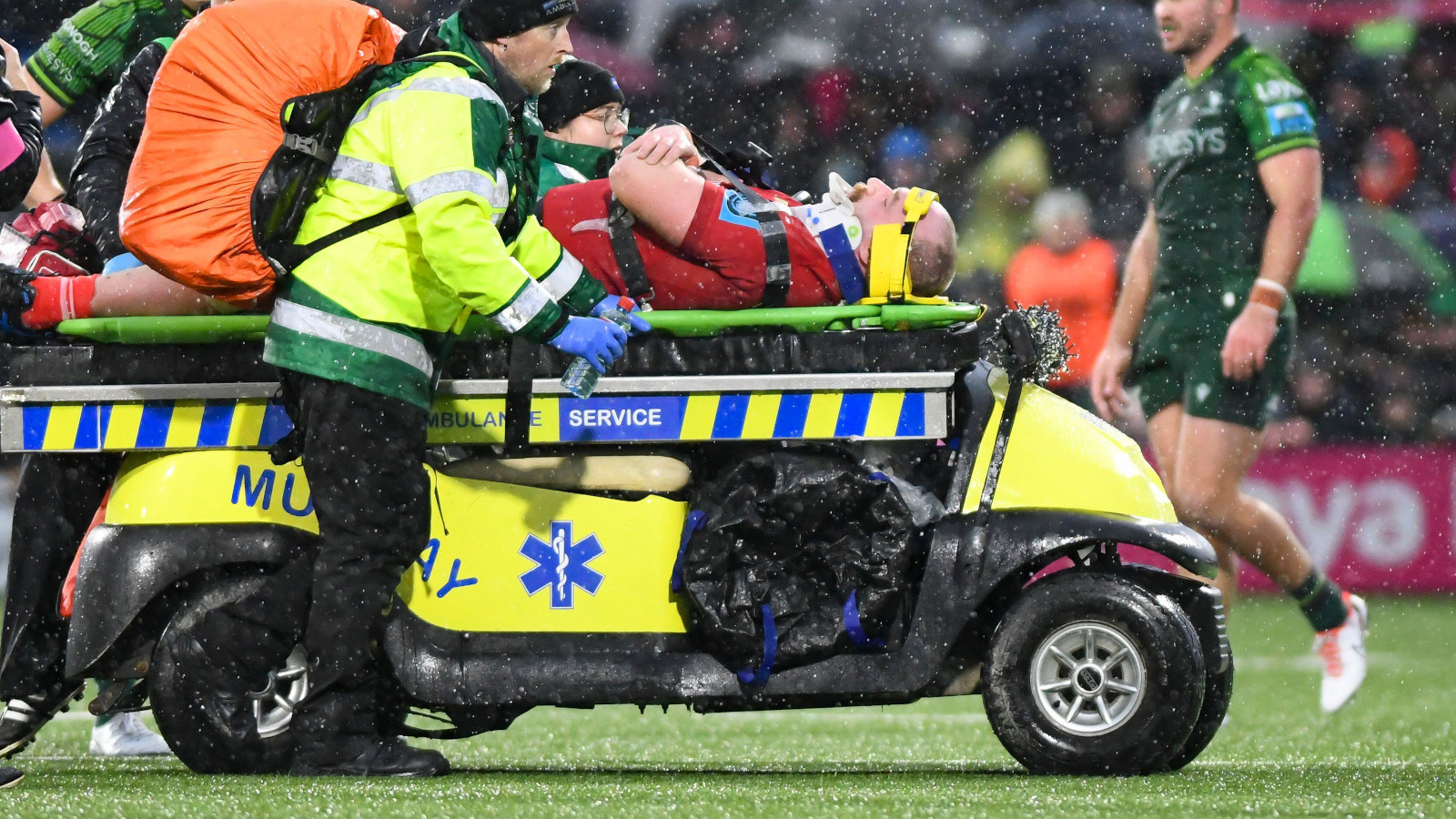 Munster tighthead prop Oli Jager injured against Connacht.