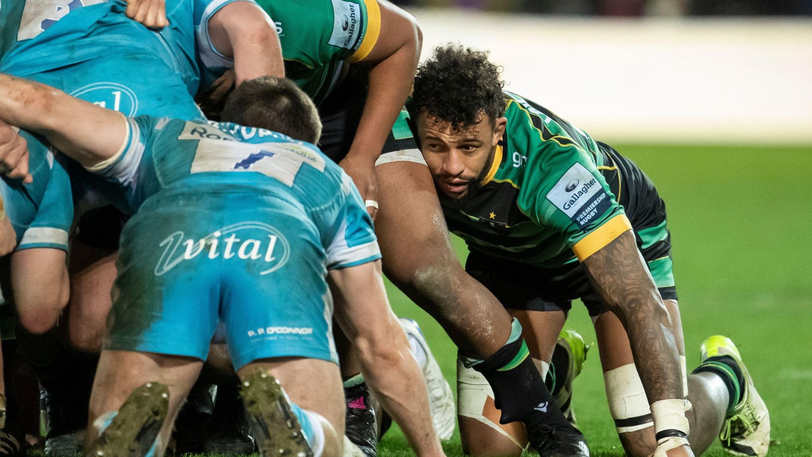 Courtney Lawes in action during Northampton Saints vs Sale Sharks, cinch Stadium at Franklin's Gardens, Northampton