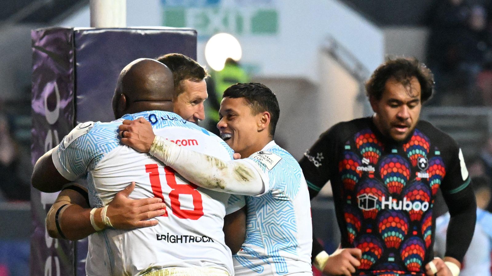 Investec Champions Cup Rugby, Bristol Bears versus Vodacom Bulls; Khutha Mchunu of Bulls celebrates with his team after scoring.