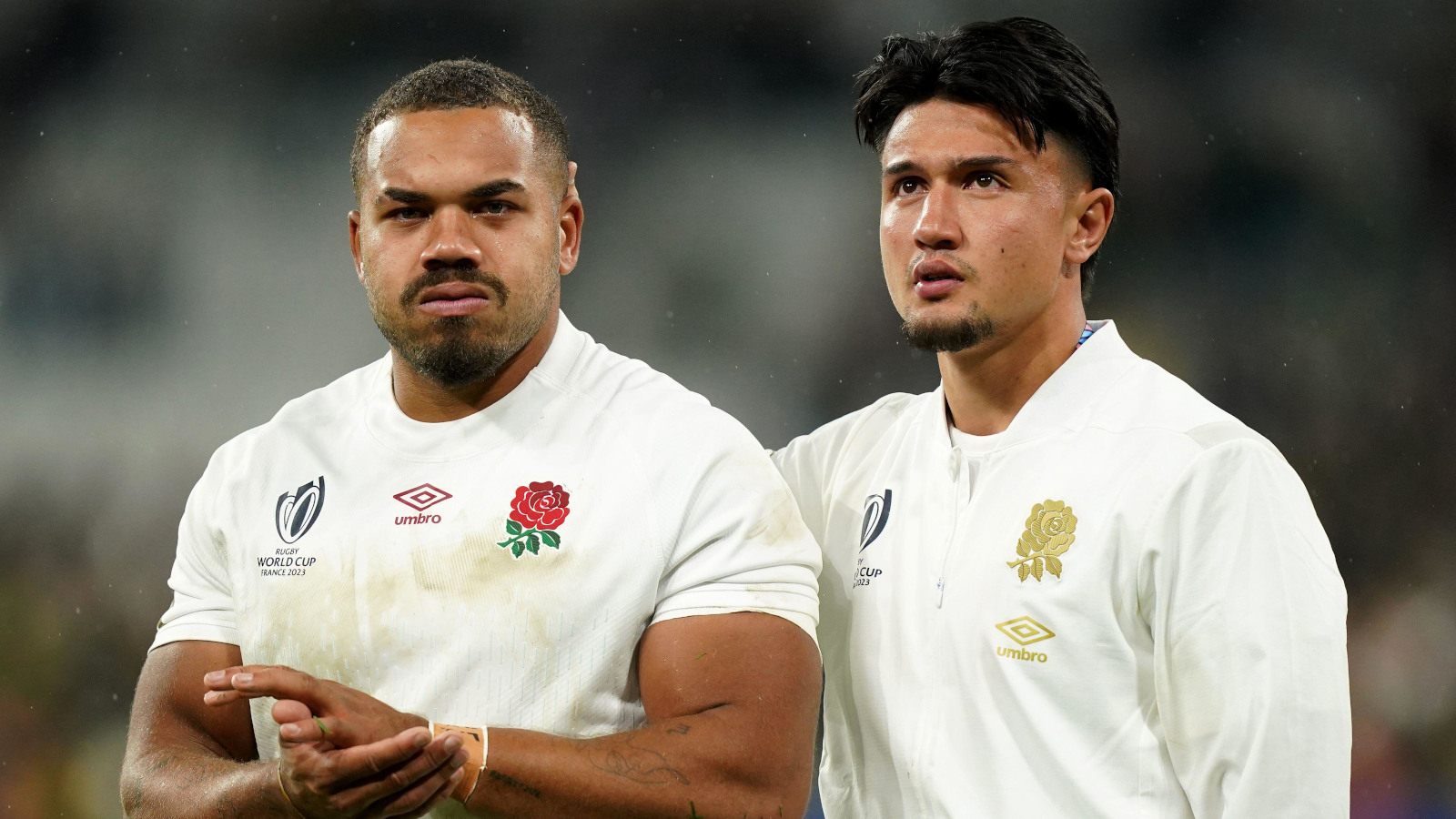 England centre Ollie Lawrence and fly-half Marcus Smith.