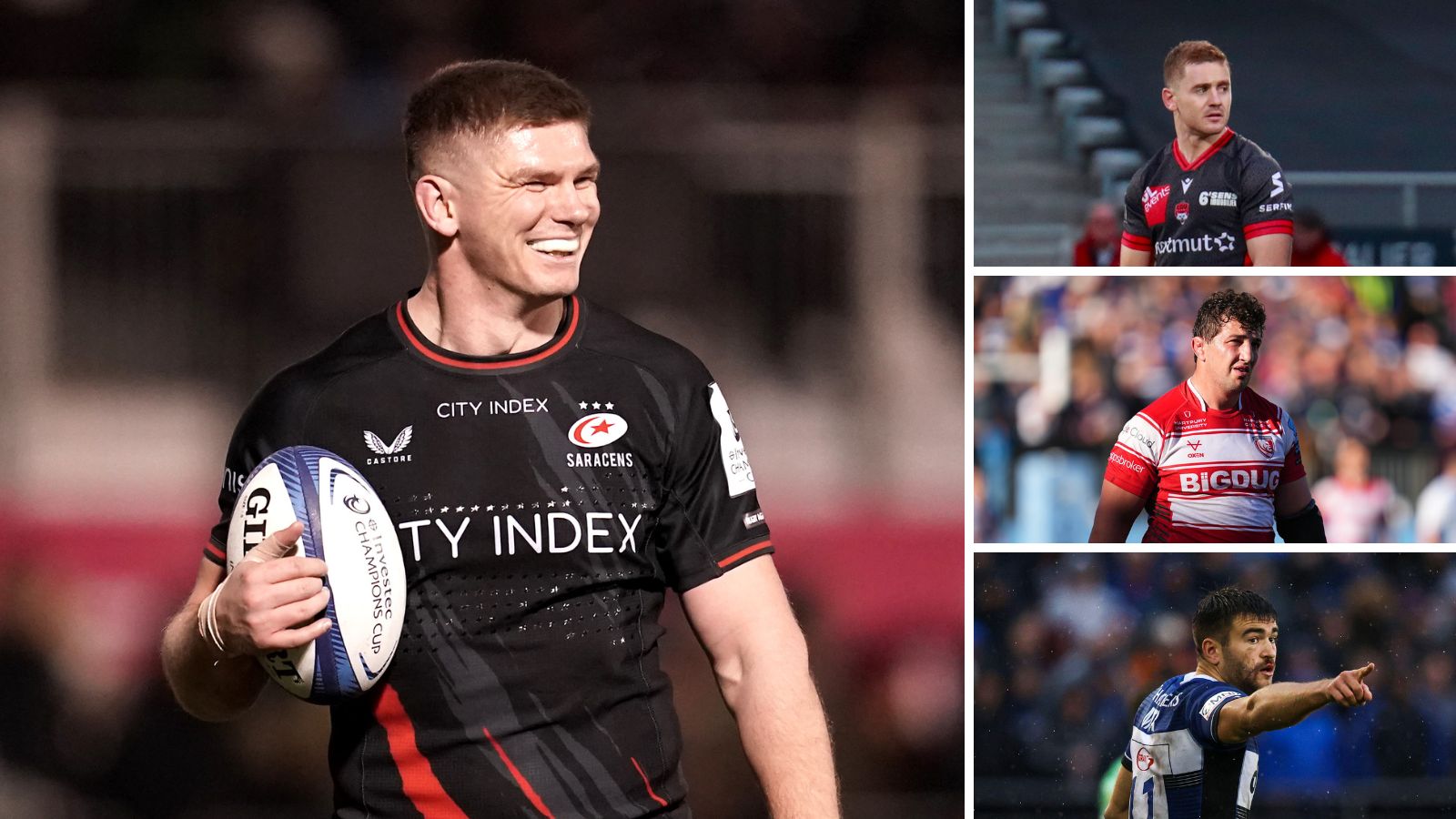 Saracens flyhalf Owen Farrell, Lyon's Paddy Jackson, Gloucester's Val Rapava-Ruskin and Bath's Will Muir.