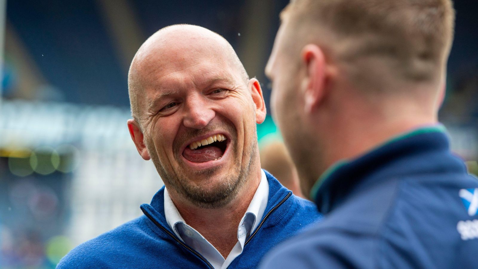 Scotland head coach, Gregor Townsend and Scotland captain Finn Russell are all smiles together after the Scotland v France International, Scottish Gas - Murrayfield, Edinburgh.