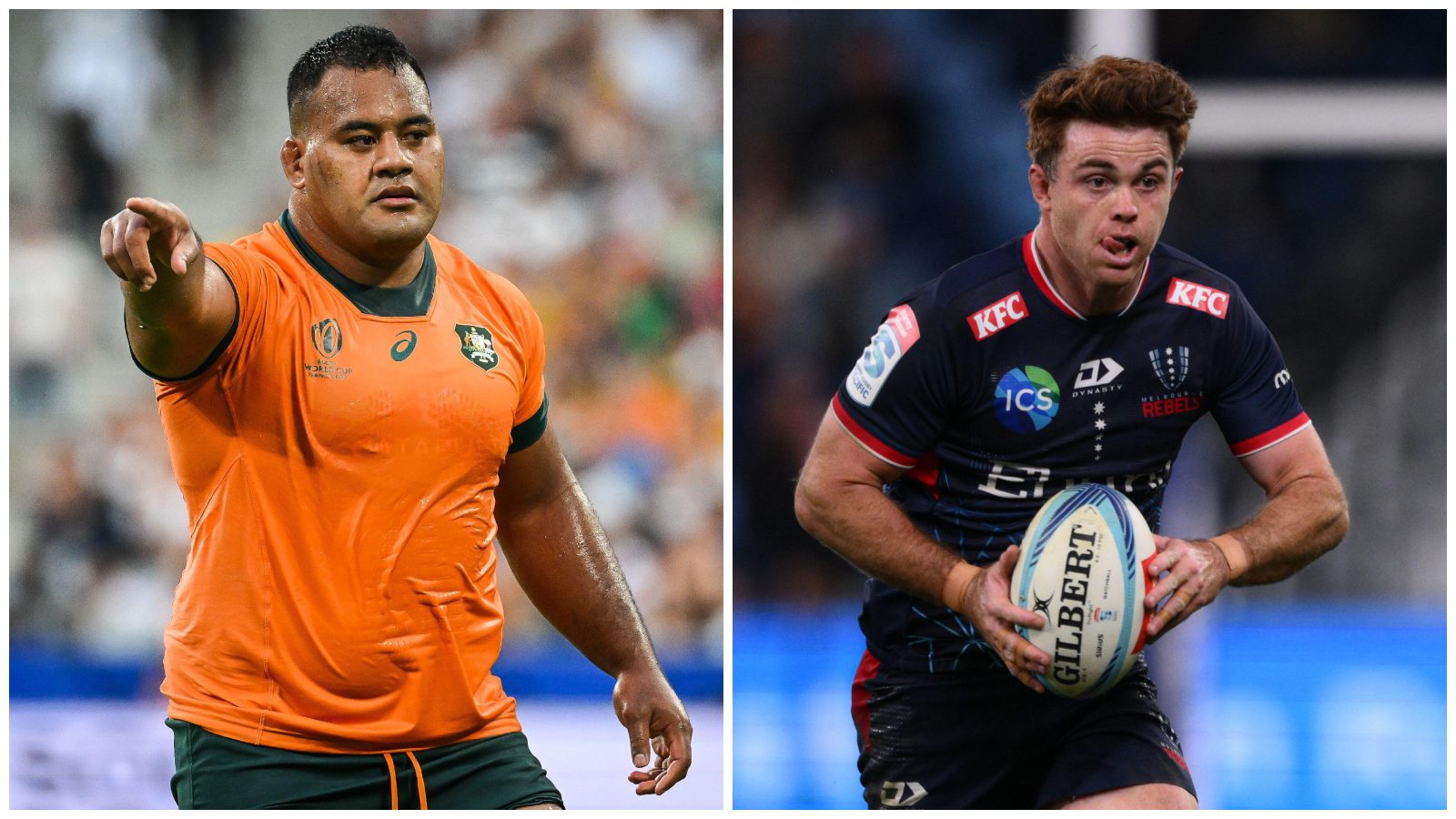 Split with Melbourne Rebels stars Taniela Tupou and Andrew Kellaway.