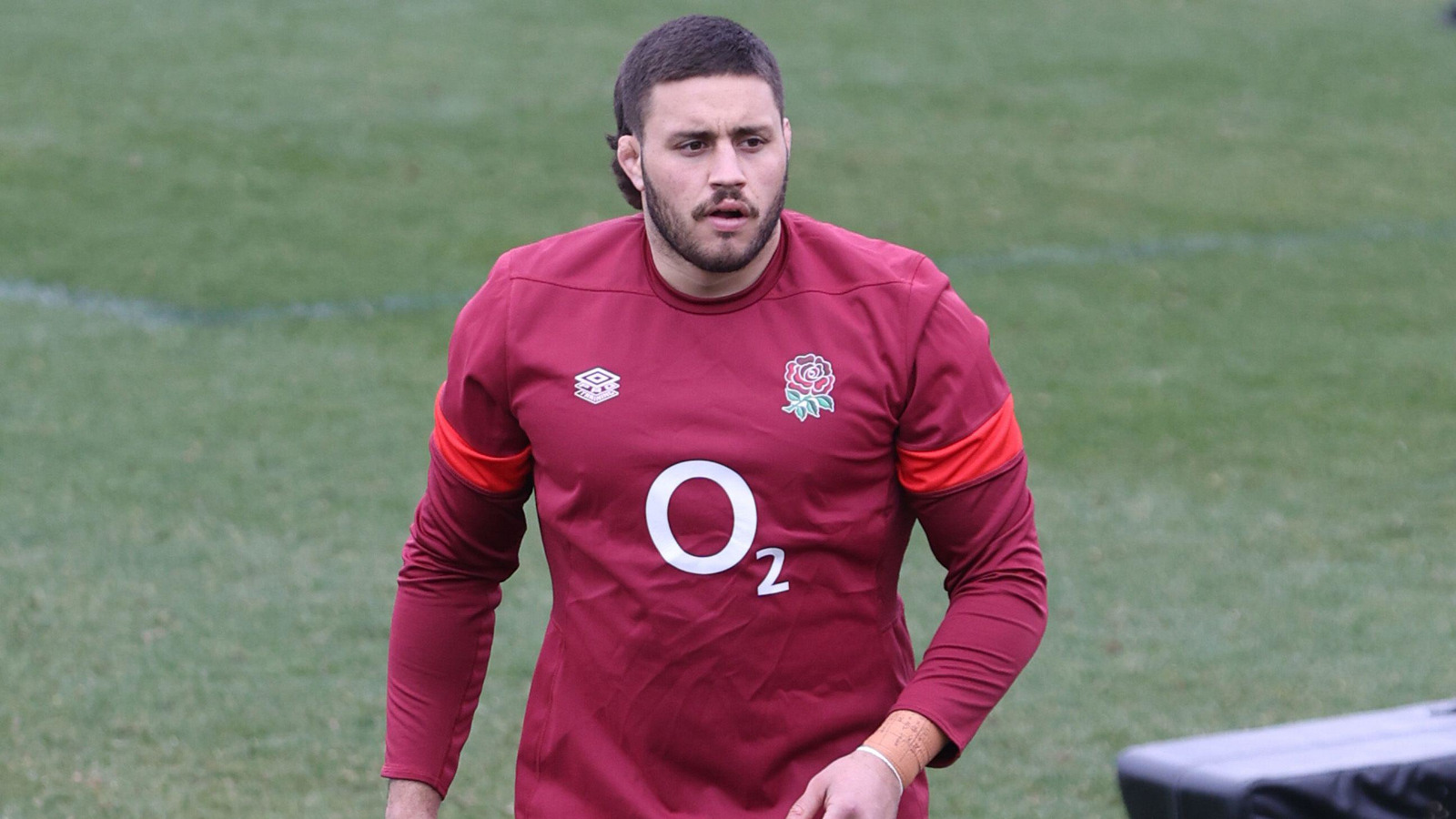 Ethan Roots at an England training session.