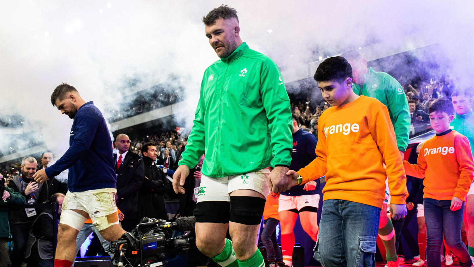 Peter O'Mahony leading Ireland out against France in the Six Nations in 2024