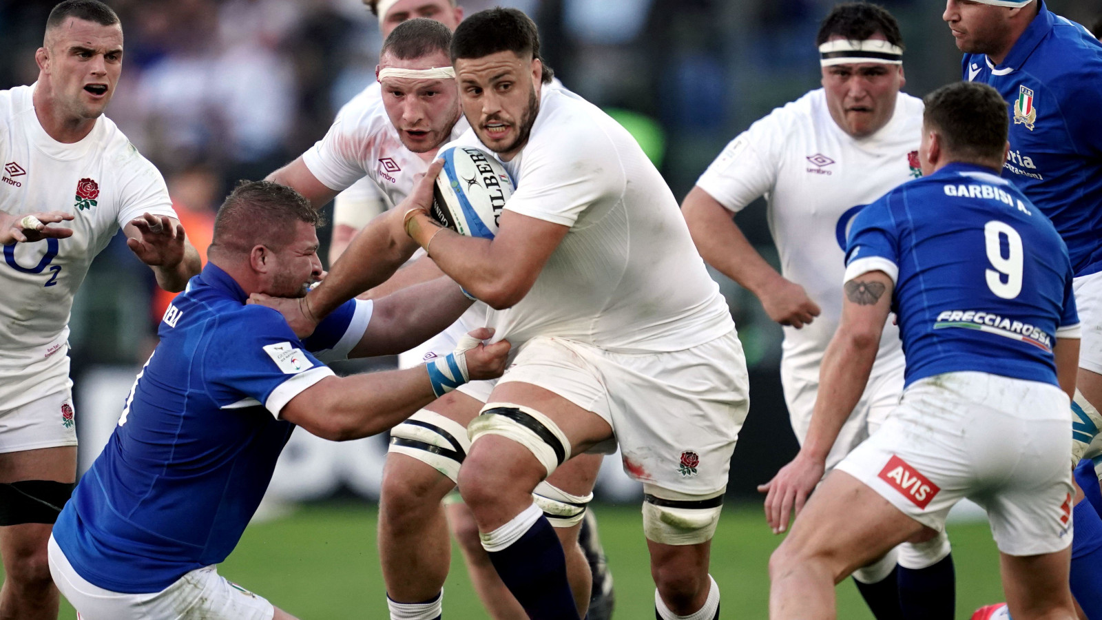 Ethan Roots for England against Italy.