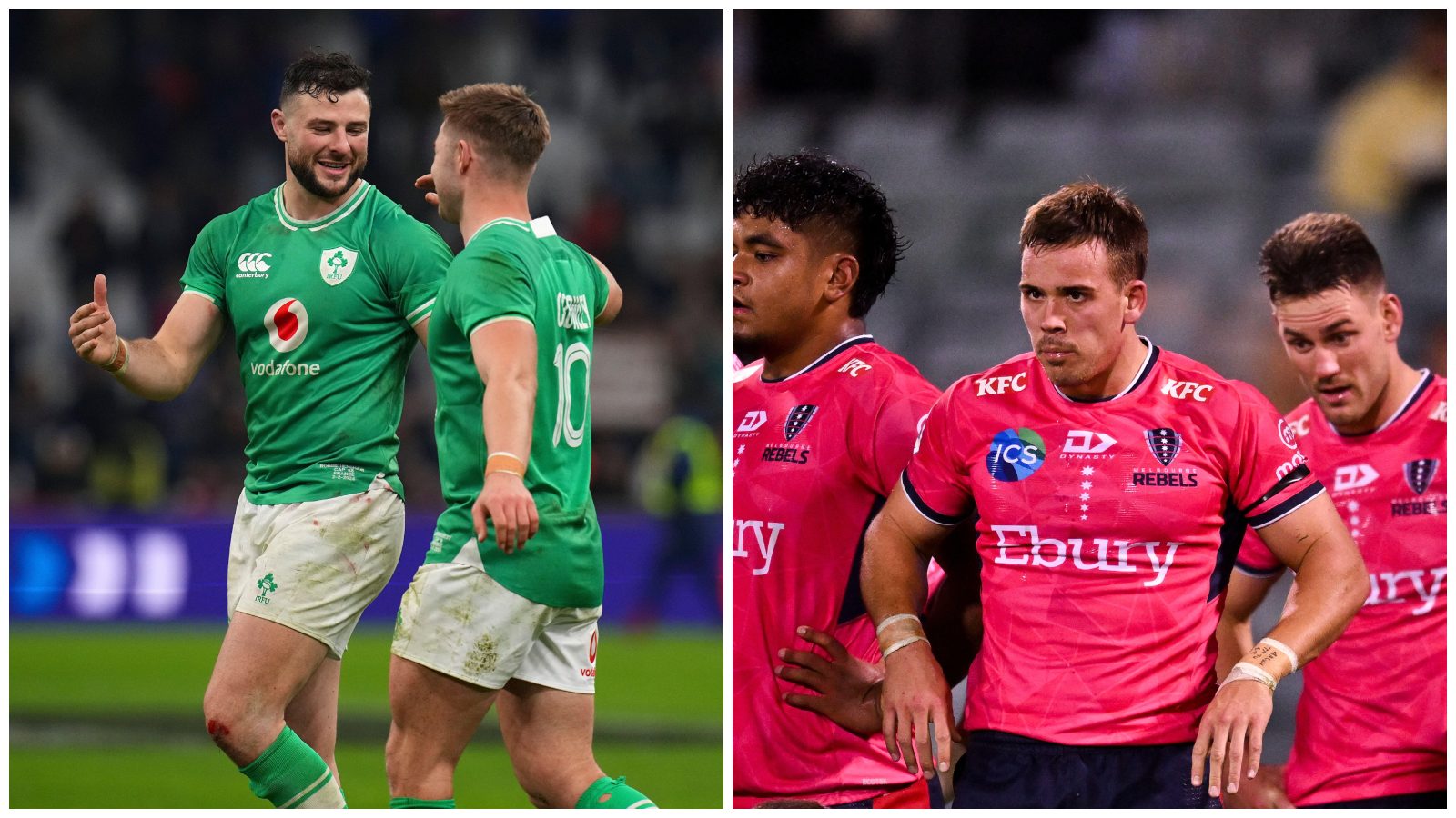 Split between Ireland stars and Melbourne Rebels.