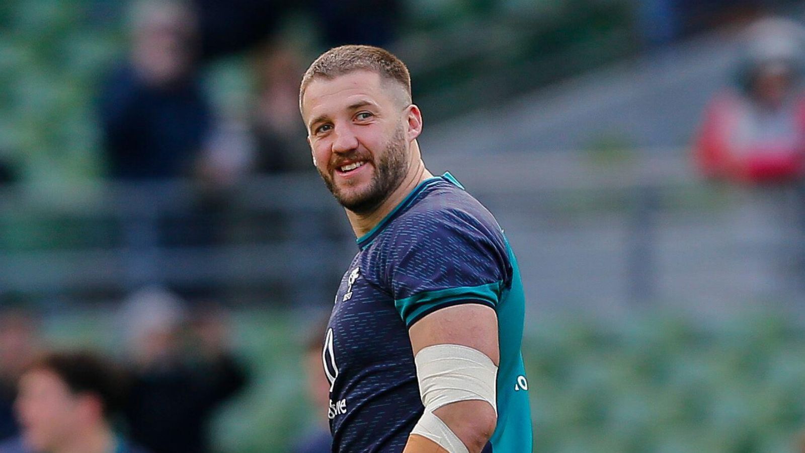 Aviva Stadium, Dublin, Ireland: Six Nations International Rugby, Ireland versus Wales; Stuart McCloskey of Ireland warms up prior to kickoff