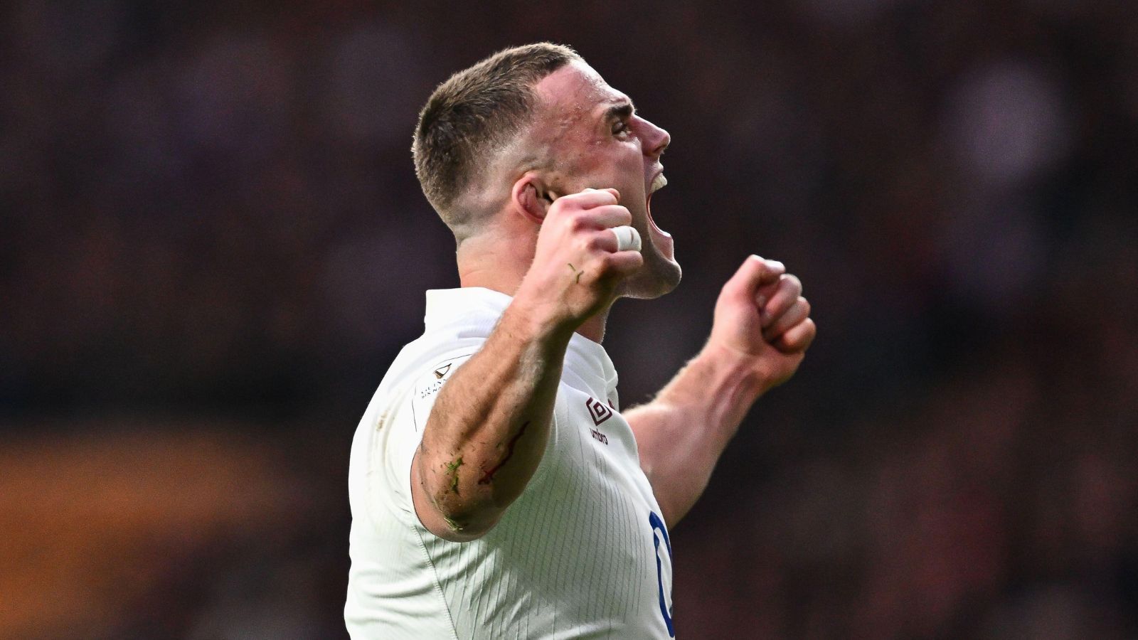 Ben Earl of England celebrates a turn over during the 2024 Guinness 6 Nations match England vs Wales at Twickenham Stadium, Twickenham, United Kingdom