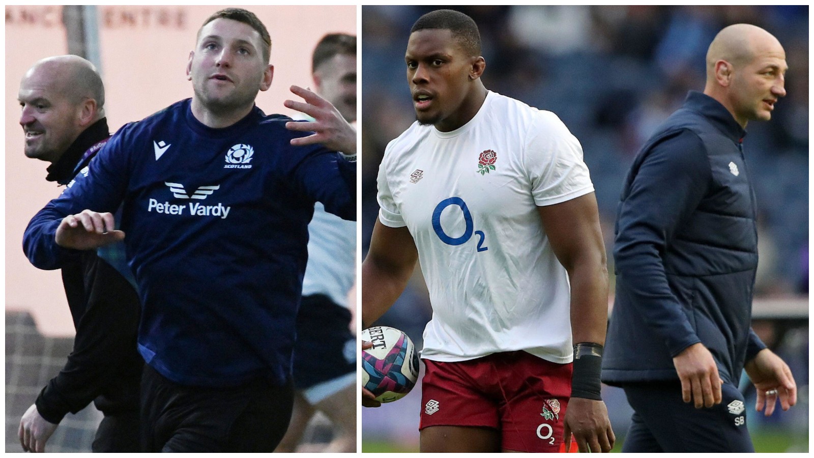 Scotland duo Gregor Townsend and Finn Russell alongside England pair Maro Itoje and Steve Borthwick.