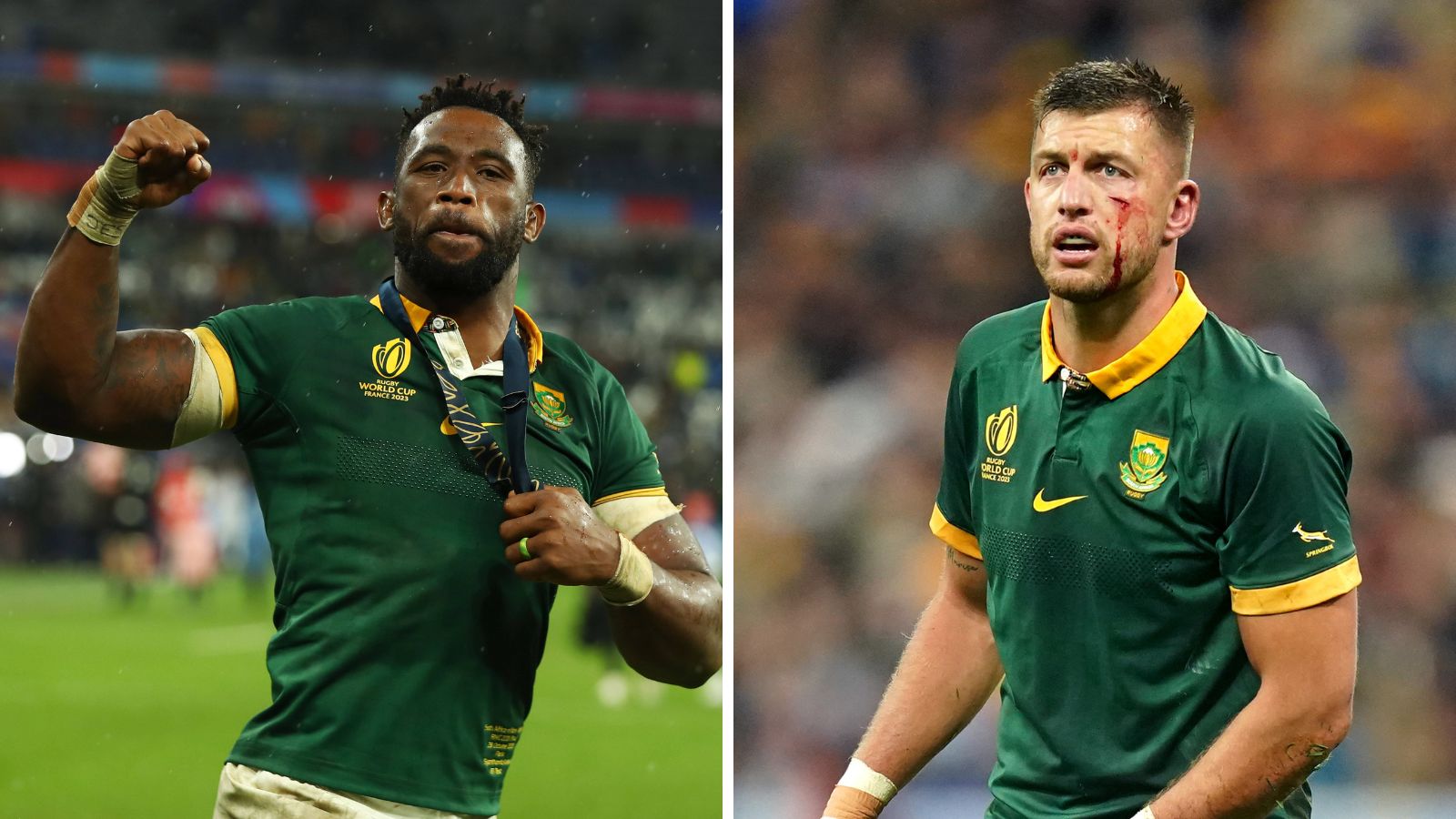 Springboks captain Siya Kolisi and fly-half Handre Pollard during the Rugby World Cup.