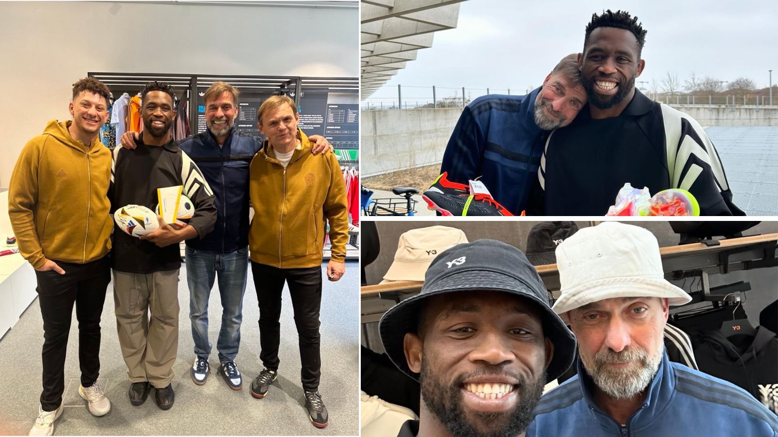 Kansas City Chiefs quarterback Patrick Mahomes, Springboks captain Siya Kolisi, Liverpool manager Jurgen Klopp and Adidas CEO Bjorn Gulden.