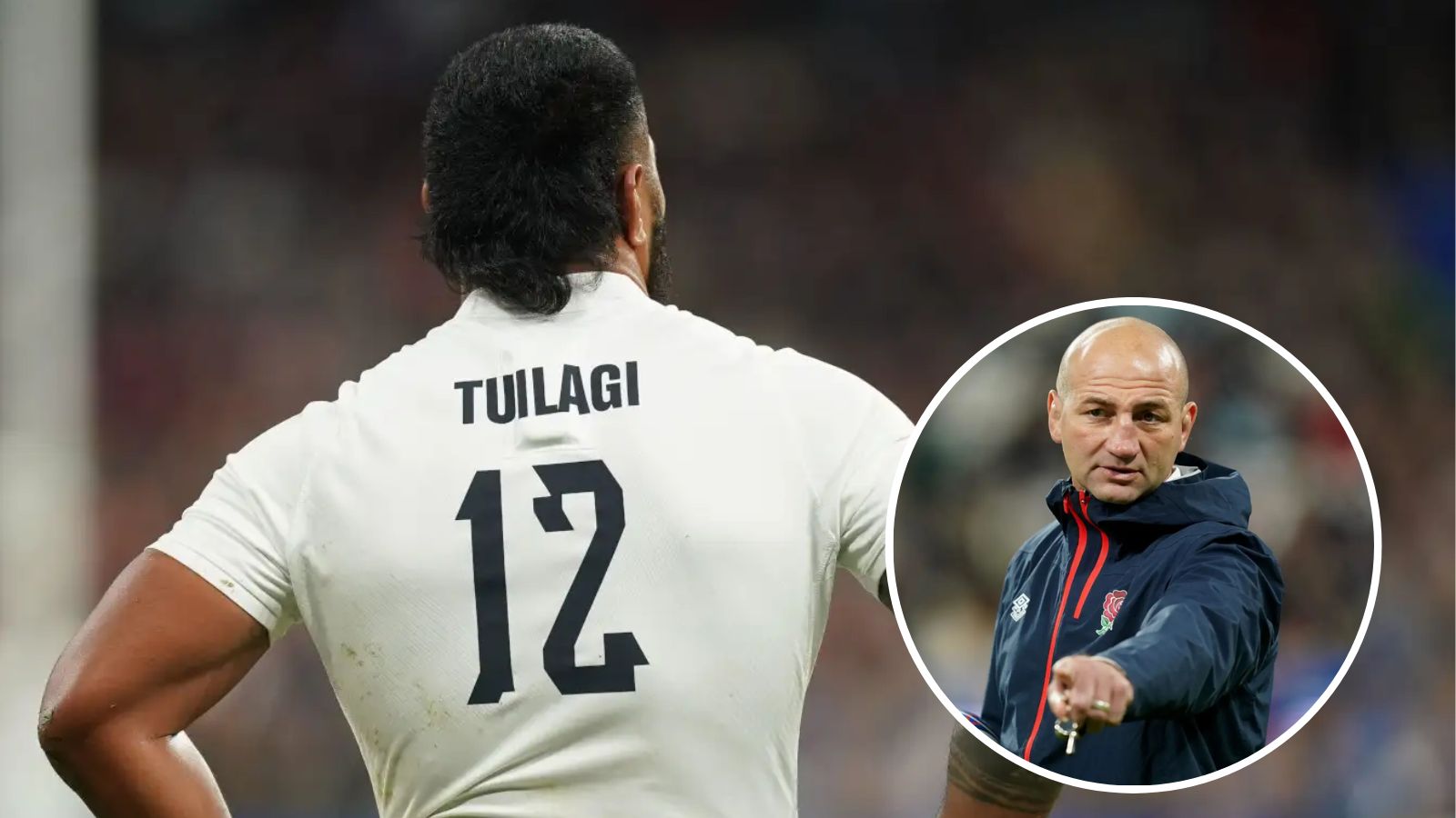 England centre Manu Tuilagi and head coach Steve Borthwick.