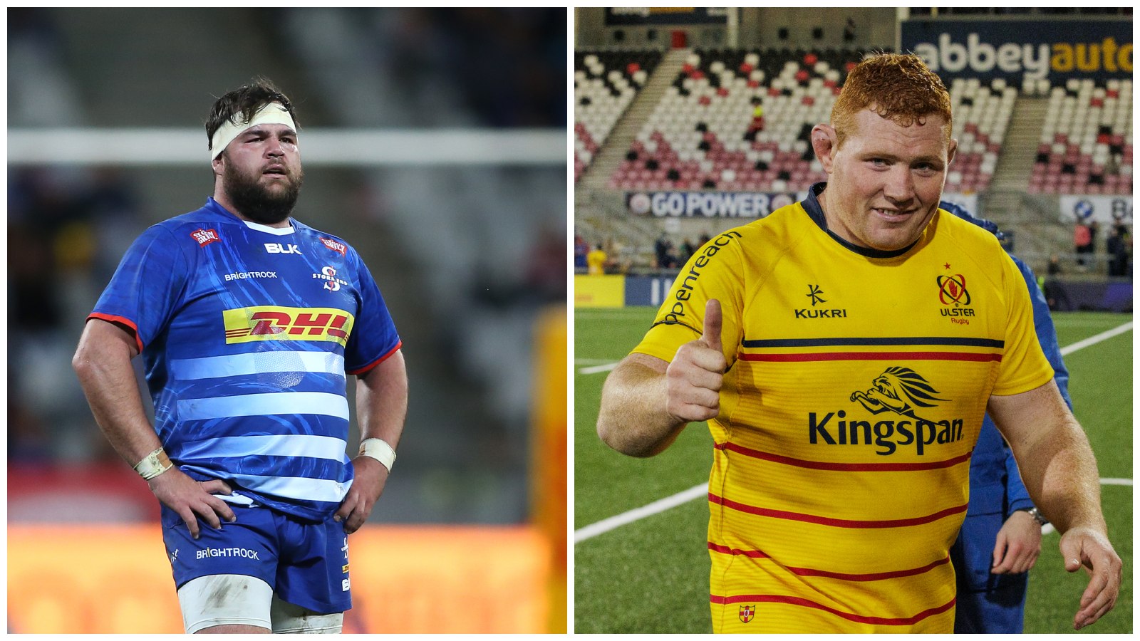 Split with Stormers prop Frans Malherbe and Ulster's Steven Kitshoff.