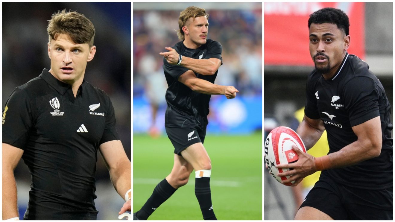 All Blacks fly-half options: Beauden Barrett, Damian McKenzie and Stephen Perofeta.