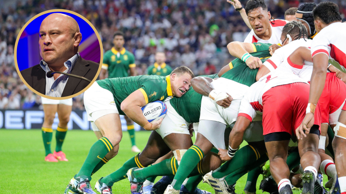 Ex-England hooker Brian Moore and the Springboks mauling against Tonga during the 2023 Rugby World Cup.
